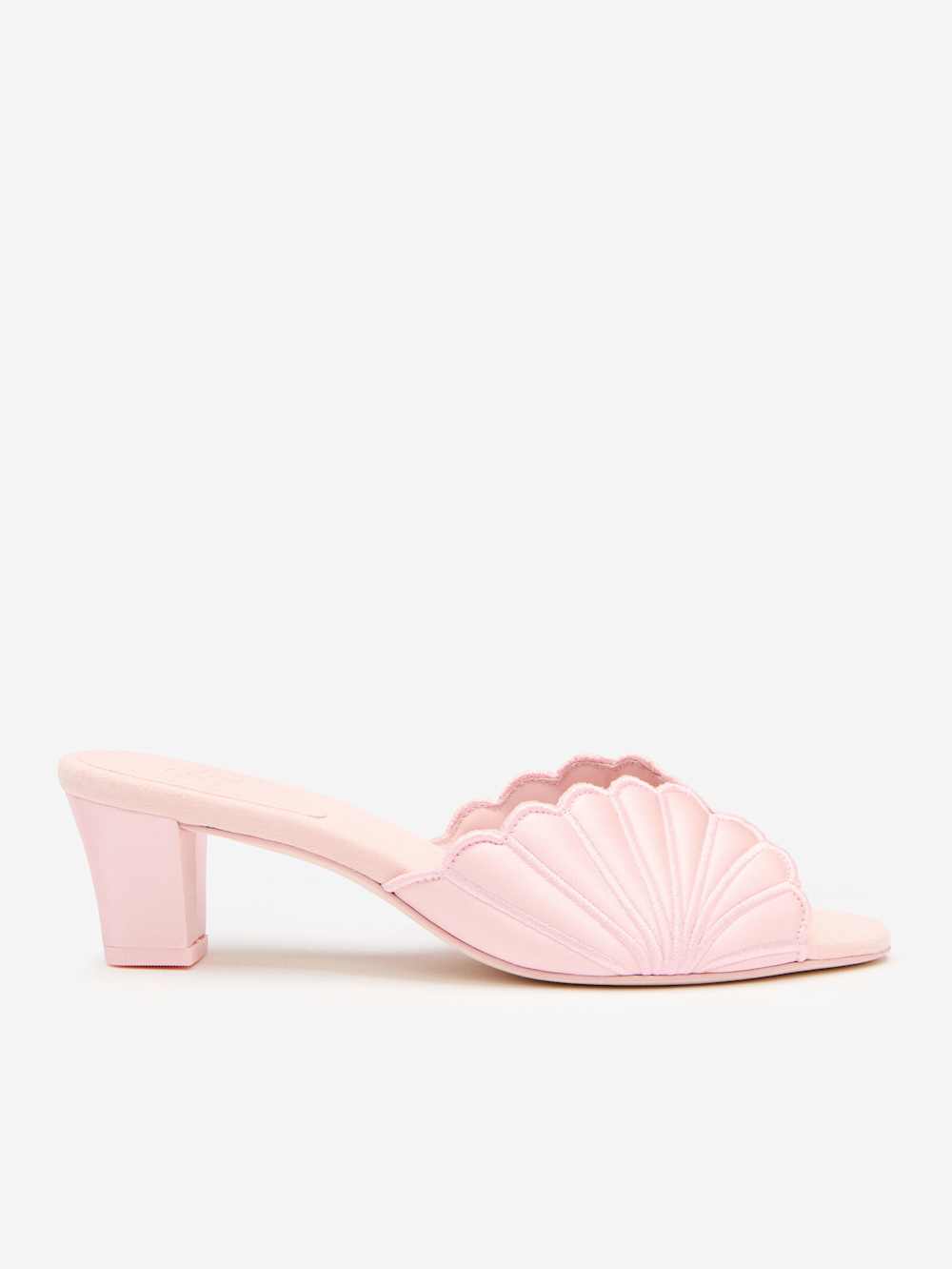 Reformation Waldena Block Heeled Mule - Rosewater Satin
