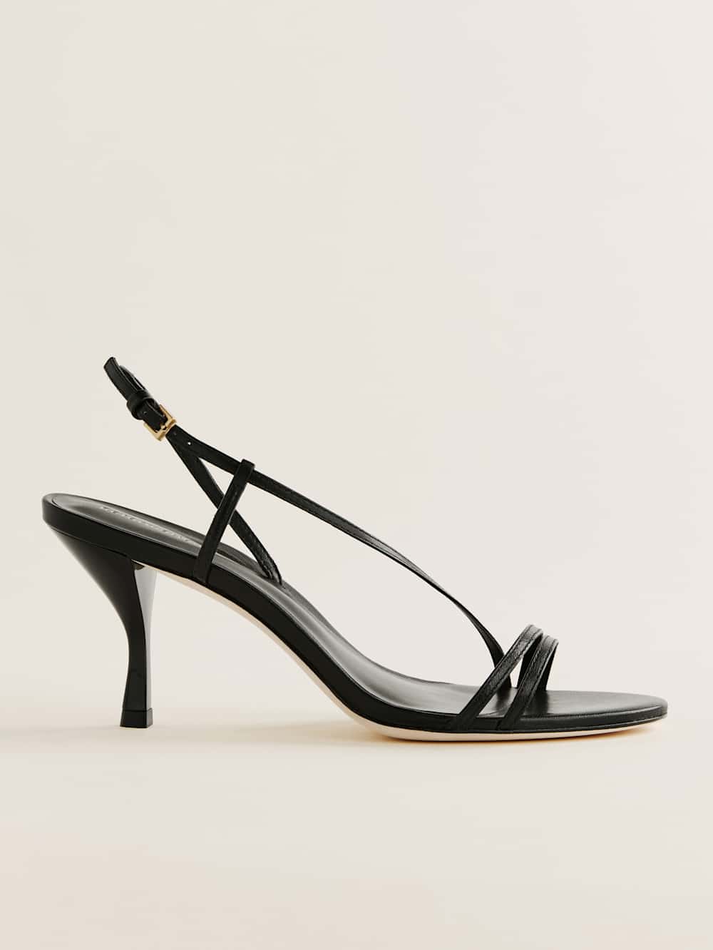 Reformation Petunia Heeled Sandal - Black Leather