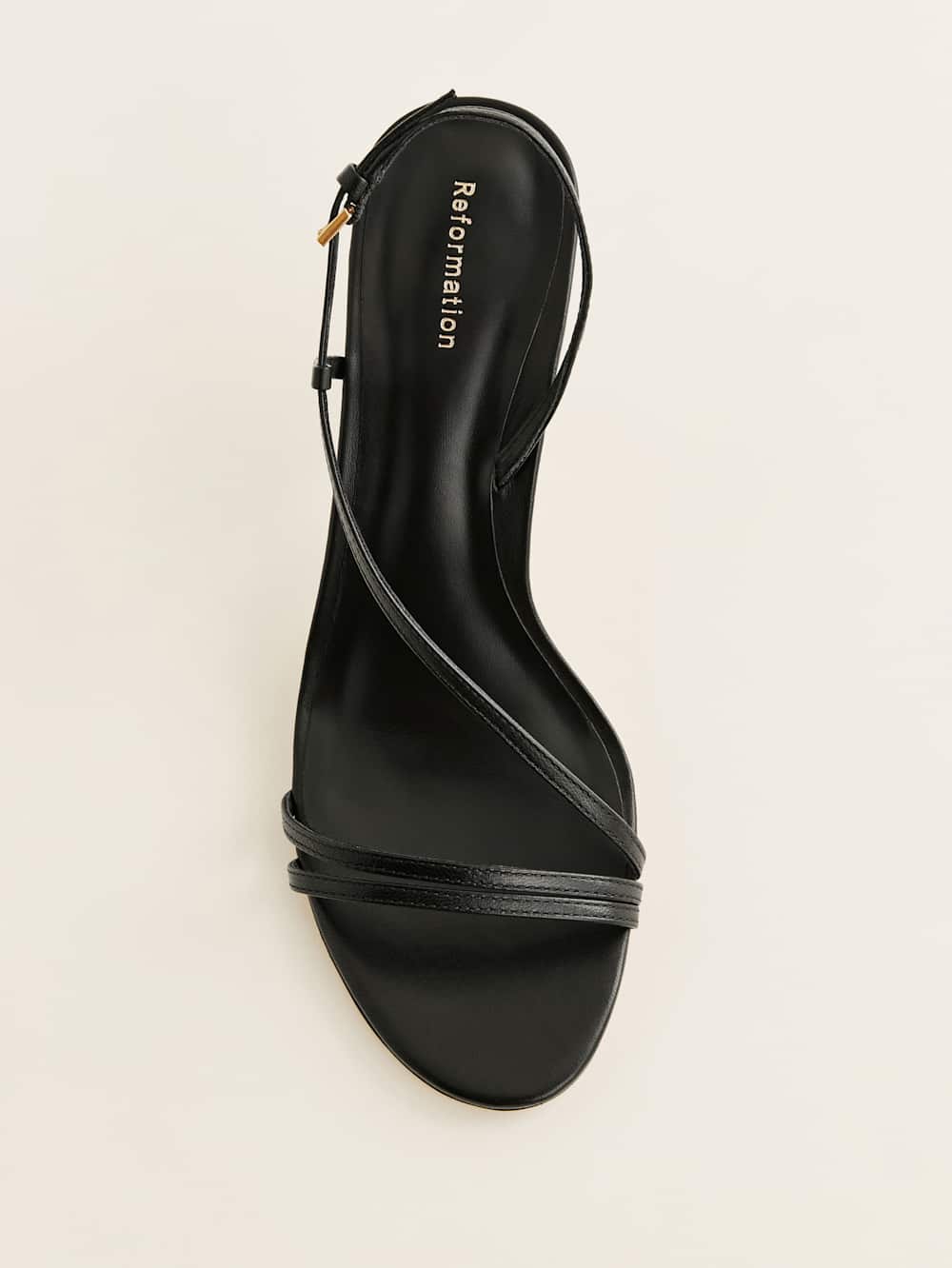 Reformation Petunia Heeled Sandal - Black Leather
