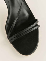 Reformation Petunia Heeled Sandal - Black Leather