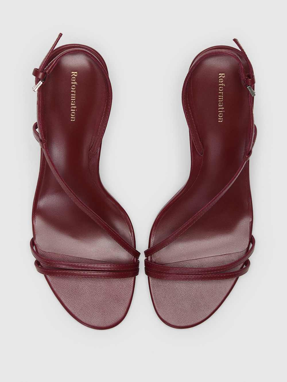 Reformation Petunia Heeled Sandal - Berry Jam Leather