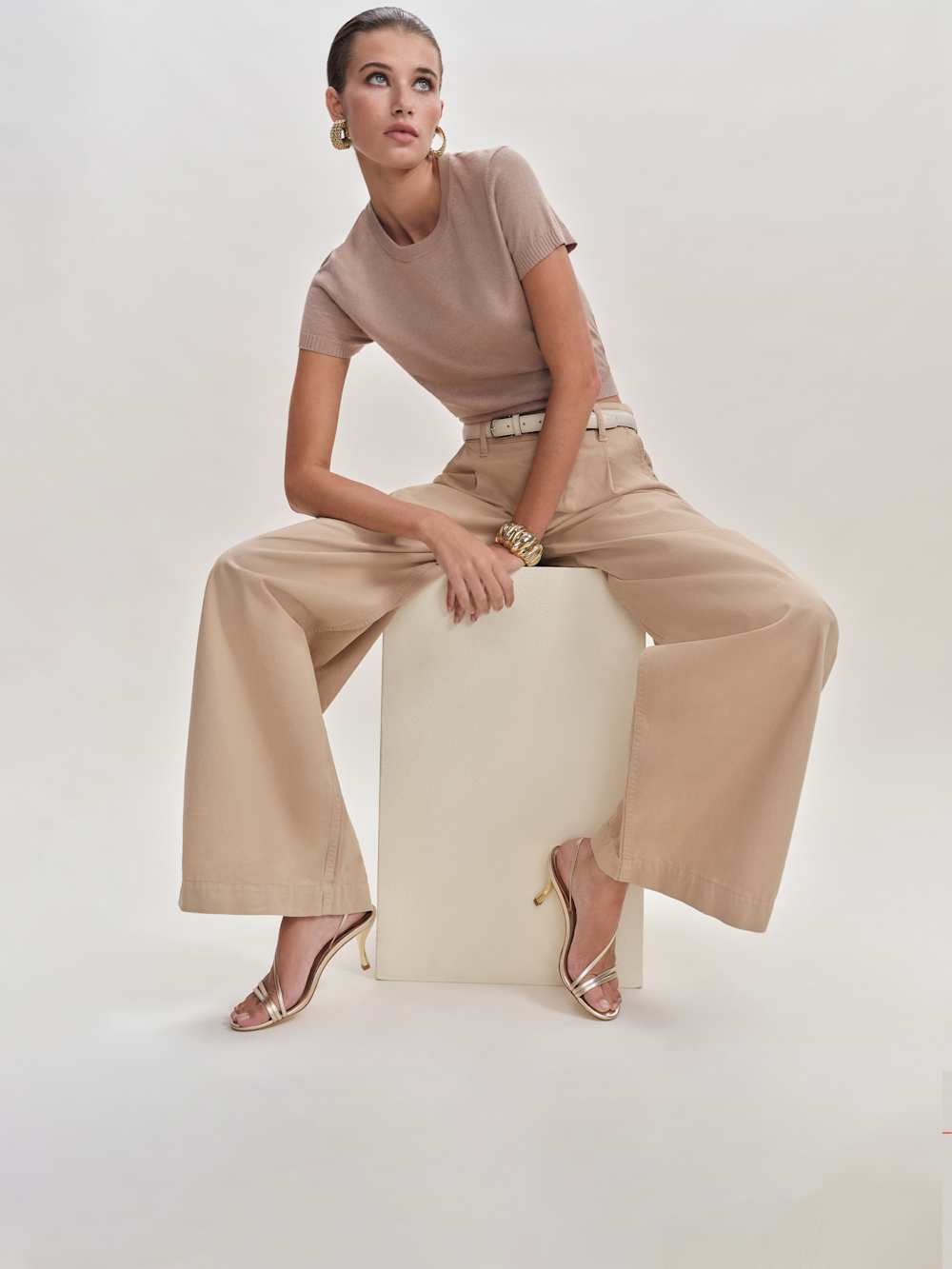 Reformation Petunia Heeled Sandal - Gold