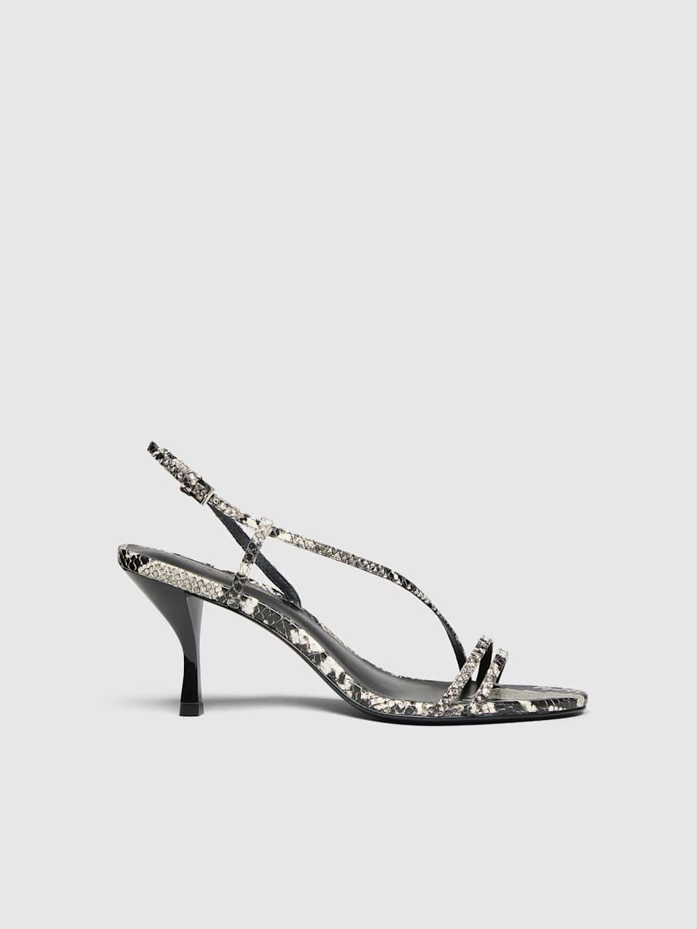 Reformation Petunia Heeled Sandal - Roccia Snake