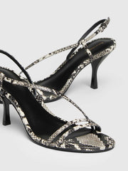 Reformation Petunia Heeled Sandal - Roccia Snake