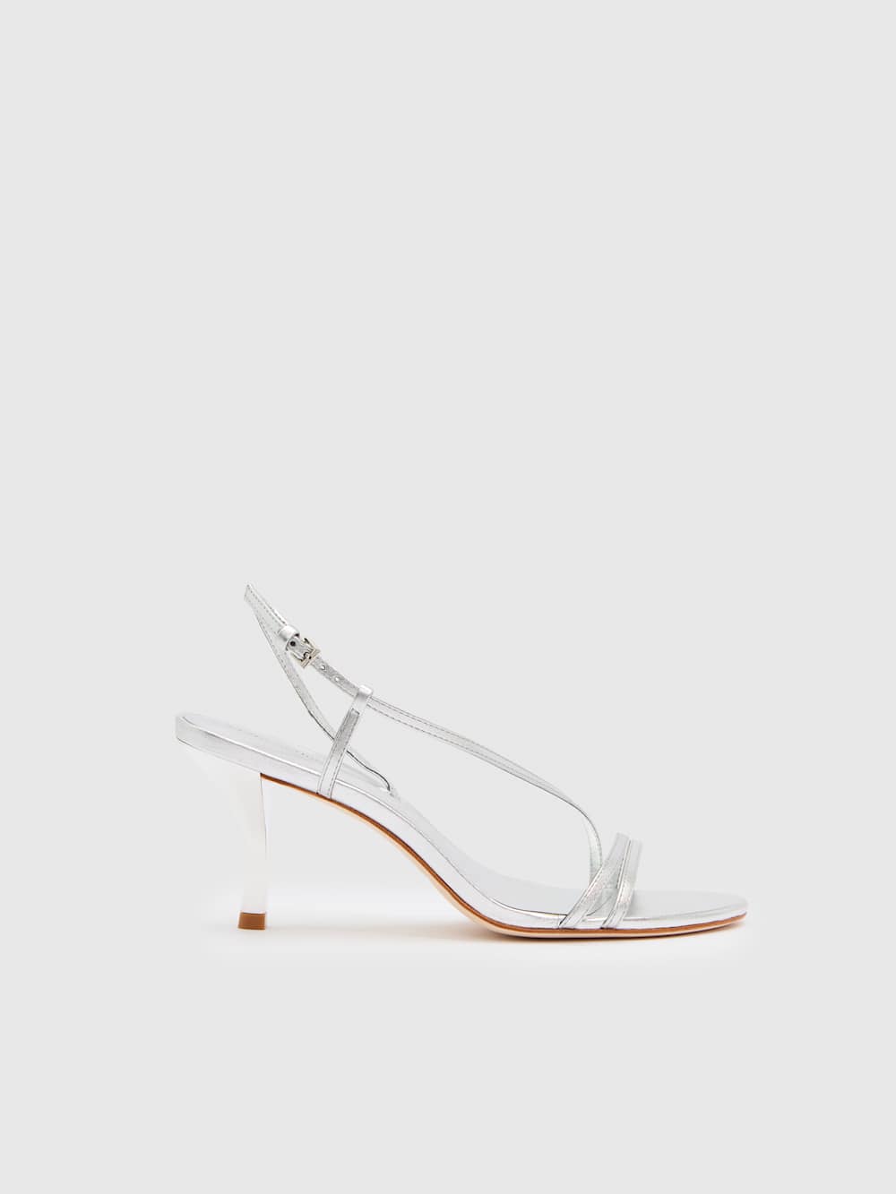 Reformation Petunia Heeled Sandal - Silver