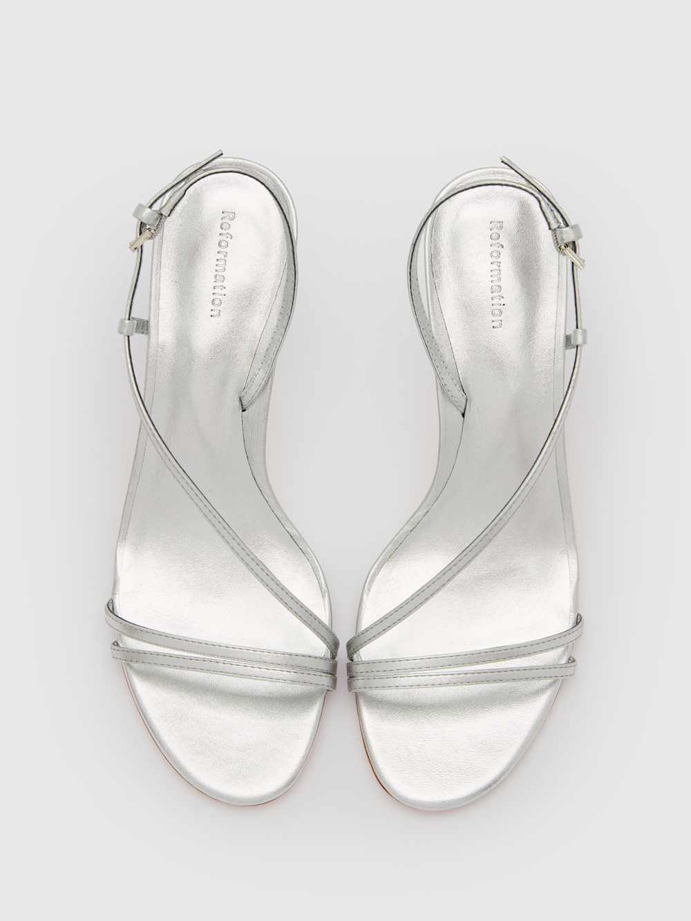 Reformation Petunia Heeled Sandal - Silver