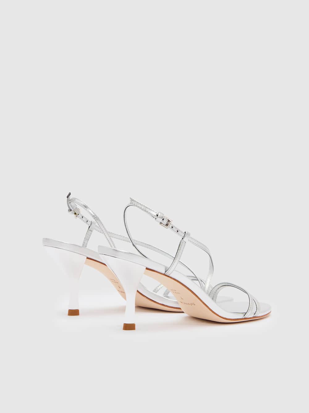 Reformation Petunia Heeled Sandal - Silver