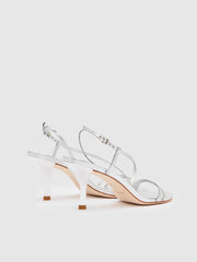 Reformation Petunia Heeled Sandal - Silver