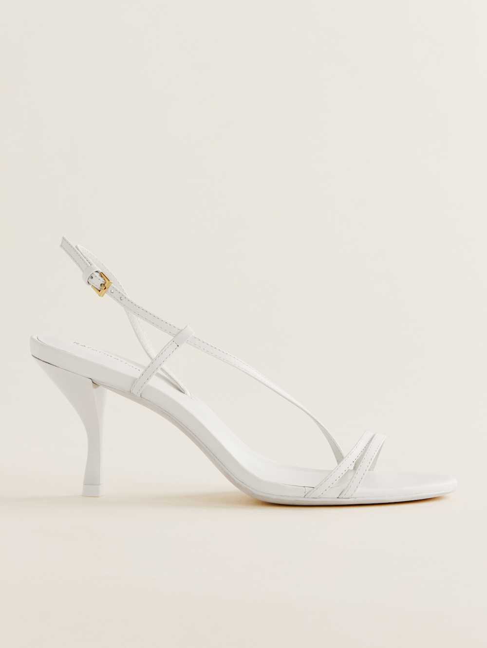 Reformation Petunia Heeled Sandal - White Leather