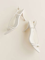 Reformation Petunia Heeled Sandal - White Leather