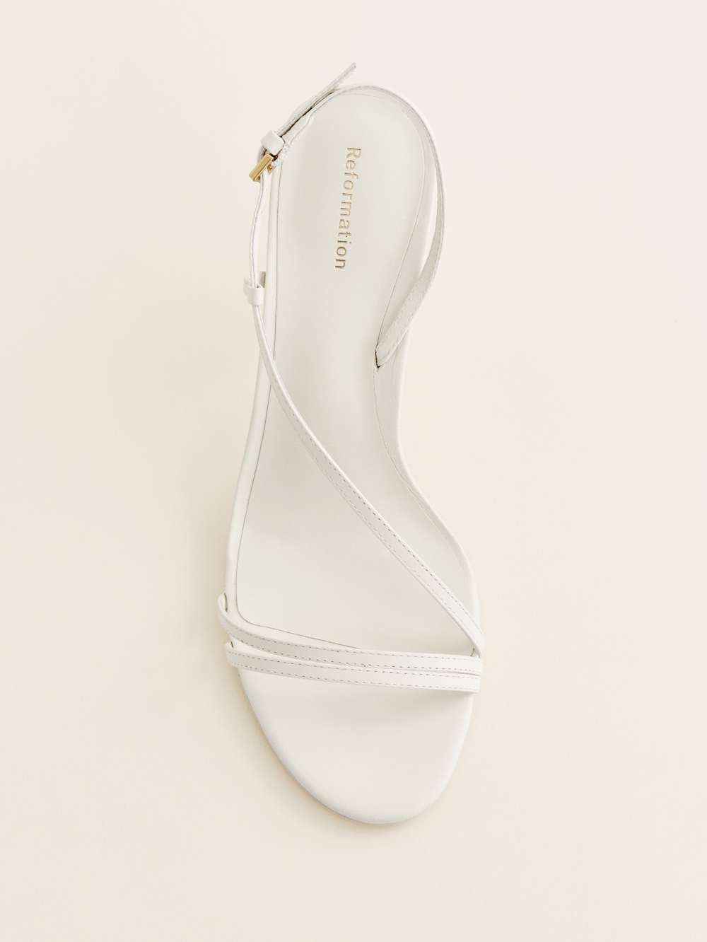 Reformation Petunia Heeled Sandal - White Leather