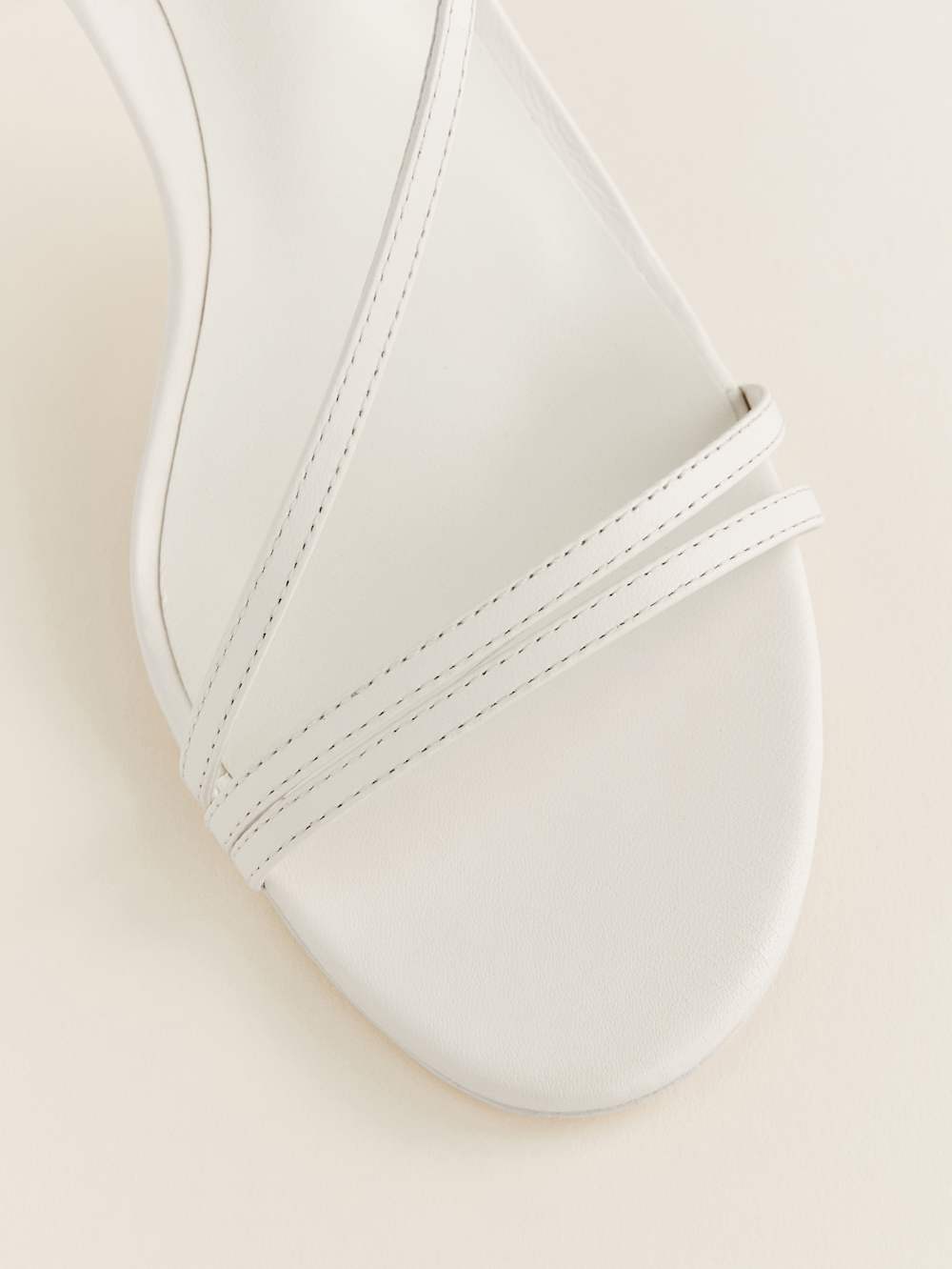 Reformation Petunia Heeled Sandal - White Leather