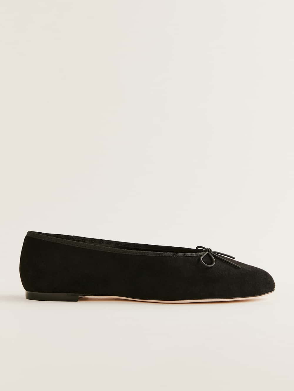 Reformation Tina Ballet Flat - Black Suede