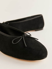 Reformation Tina Ballet Flat - Black Suede