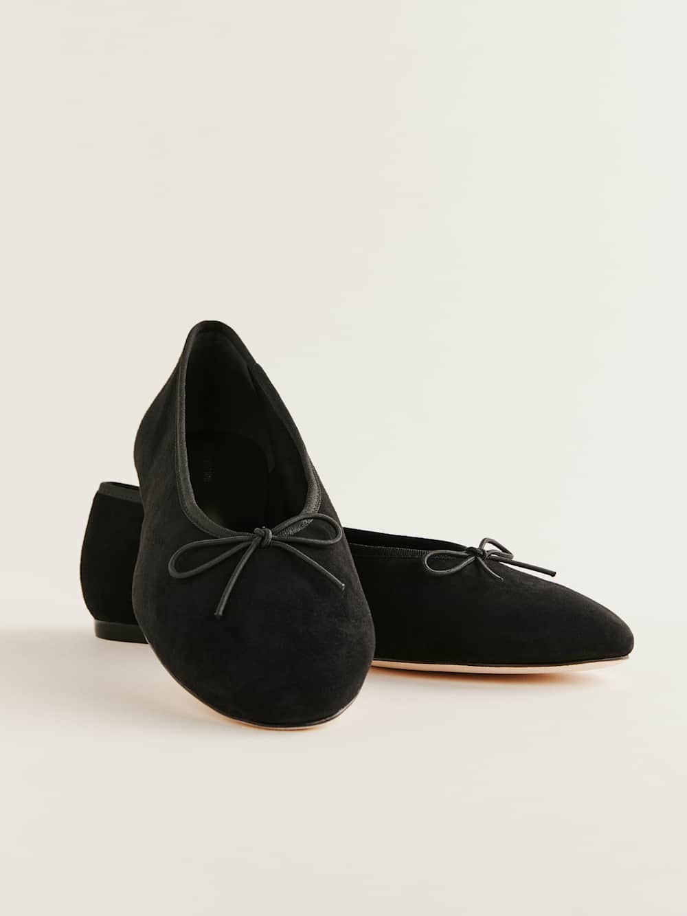 Reformation Tina Ballet Flat - Black Suede