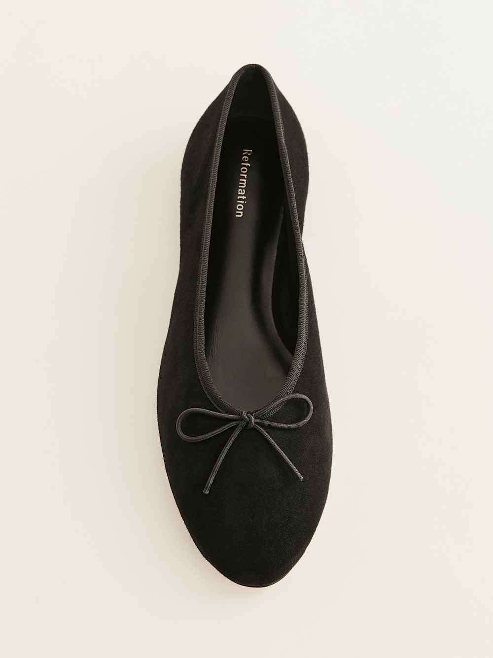 Reformation Tina Ballet Flat - Black Suede