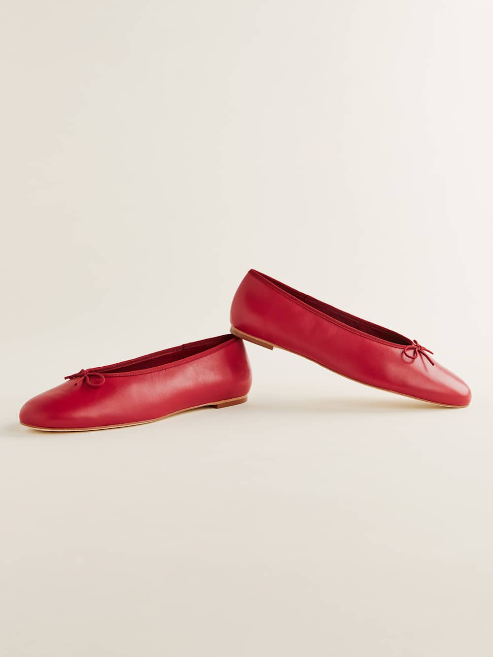 Reformation Tina Ballet Flat - Scarlet Leather
