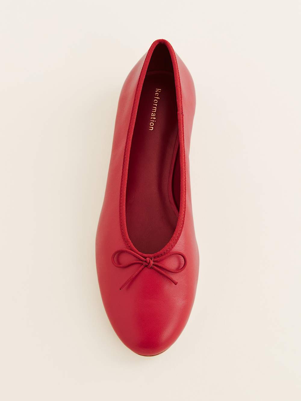 Reformation Tina Ballet Flat - Scarlet Leather