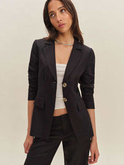 Reformation Bondi Linen Blazer - Black