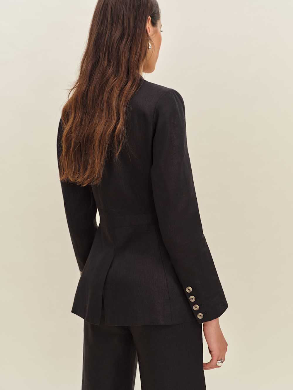 Reformation Bondi Linen Blazer - Black