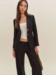 Reformation Bondi Linen Blazer - Black