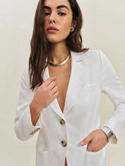 Reformation Bondi Linen Blazer - White