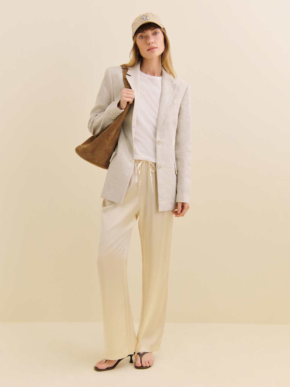 Reformation James Linen Blazer - Oatmeal