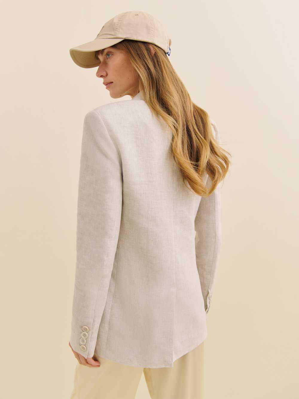 Reformation James Linen Blazer - Oatmeal