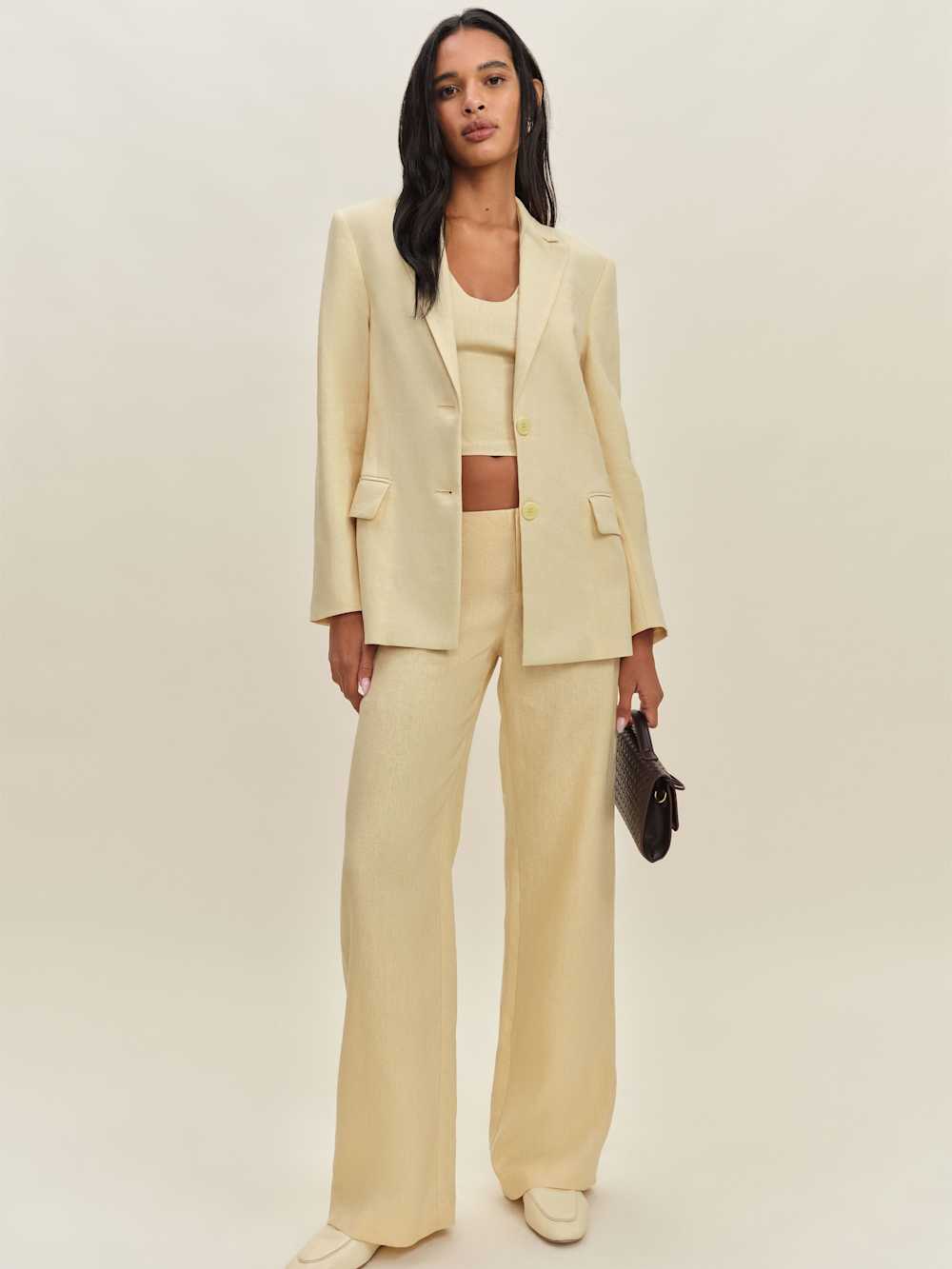 Reformation James Linen Blazer - Parmesan