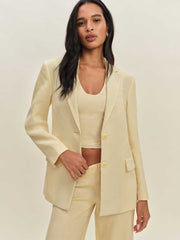 Reformation James Linen Blazer - Parmesan