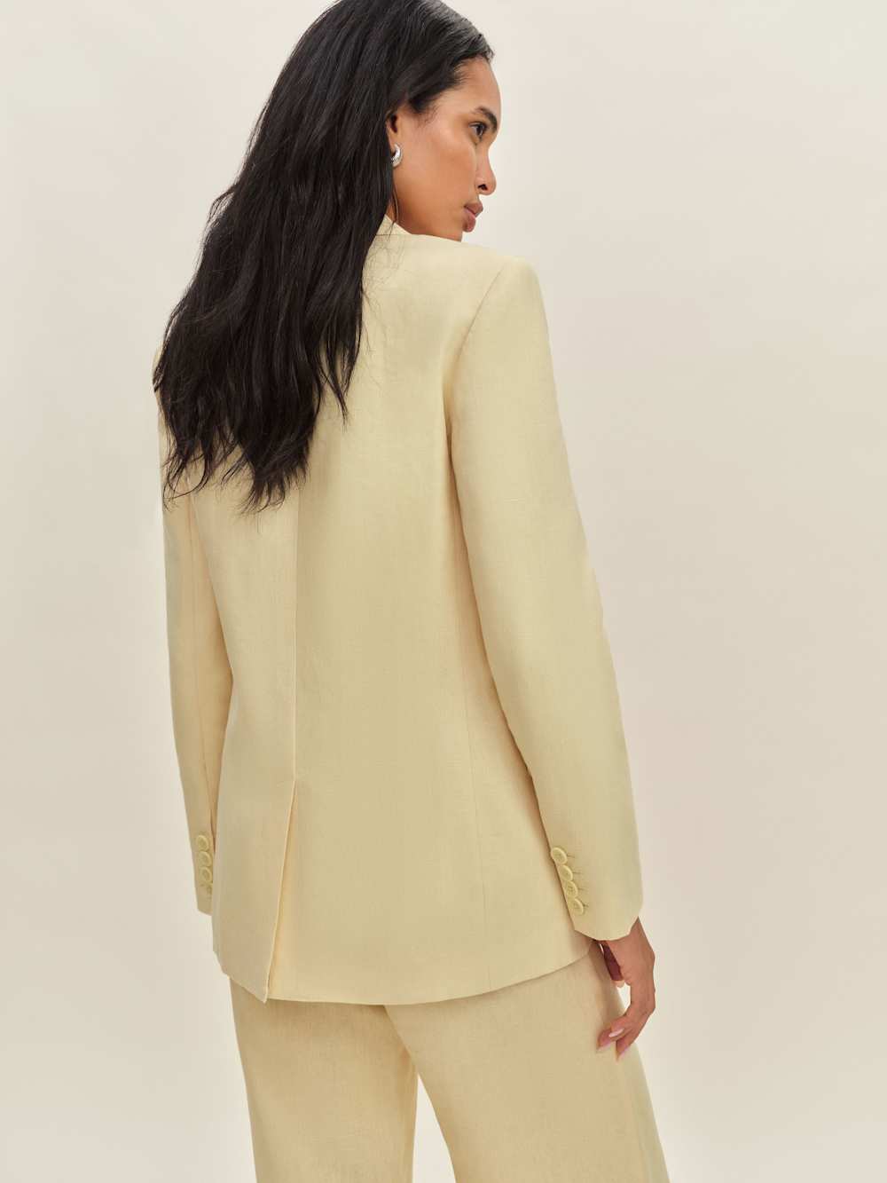 Reformation James Linen Blazer - Parmesan