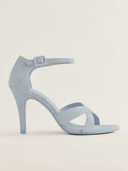 Reformation Anora Heeled Sandal - Mist Suede