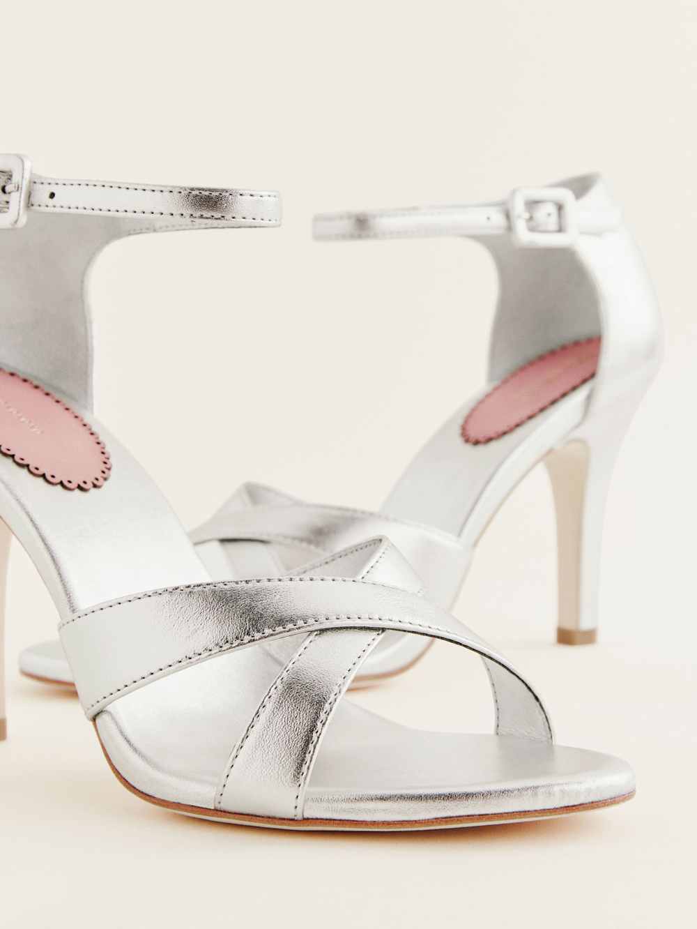 Reformation Anora Heeled Sandal - Silver