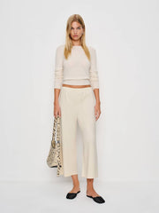 Reformation Ruby Cropped Knit Pant - Almond
