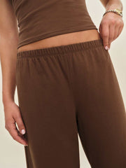 Reformation Ruby Cropped Knit Pant - Chocolate Cake