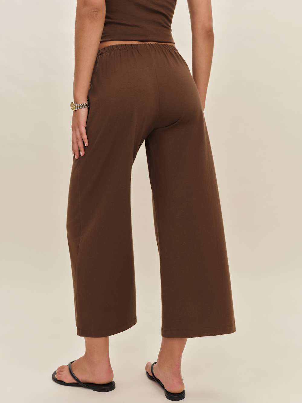 Reformation Ruby Cropped Knit Pant - Chocolate Cake
