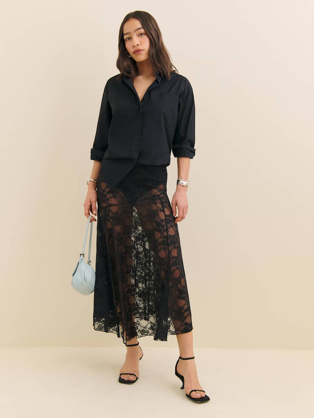 Reformation Mirabelle Knit Skirt - Black