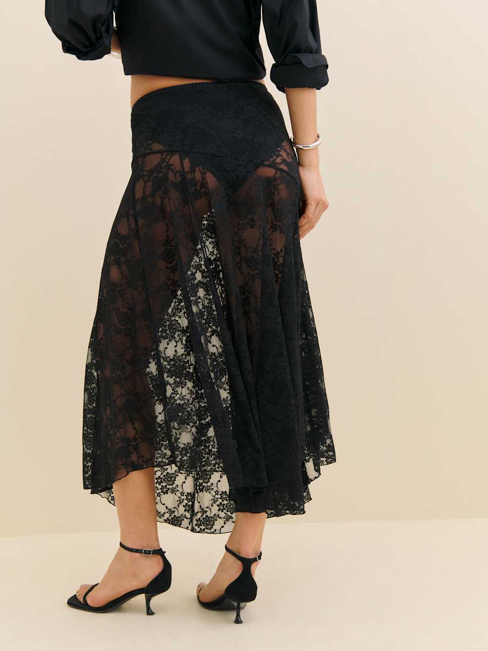 Reformation Mirabelle Knit Skirt - Black