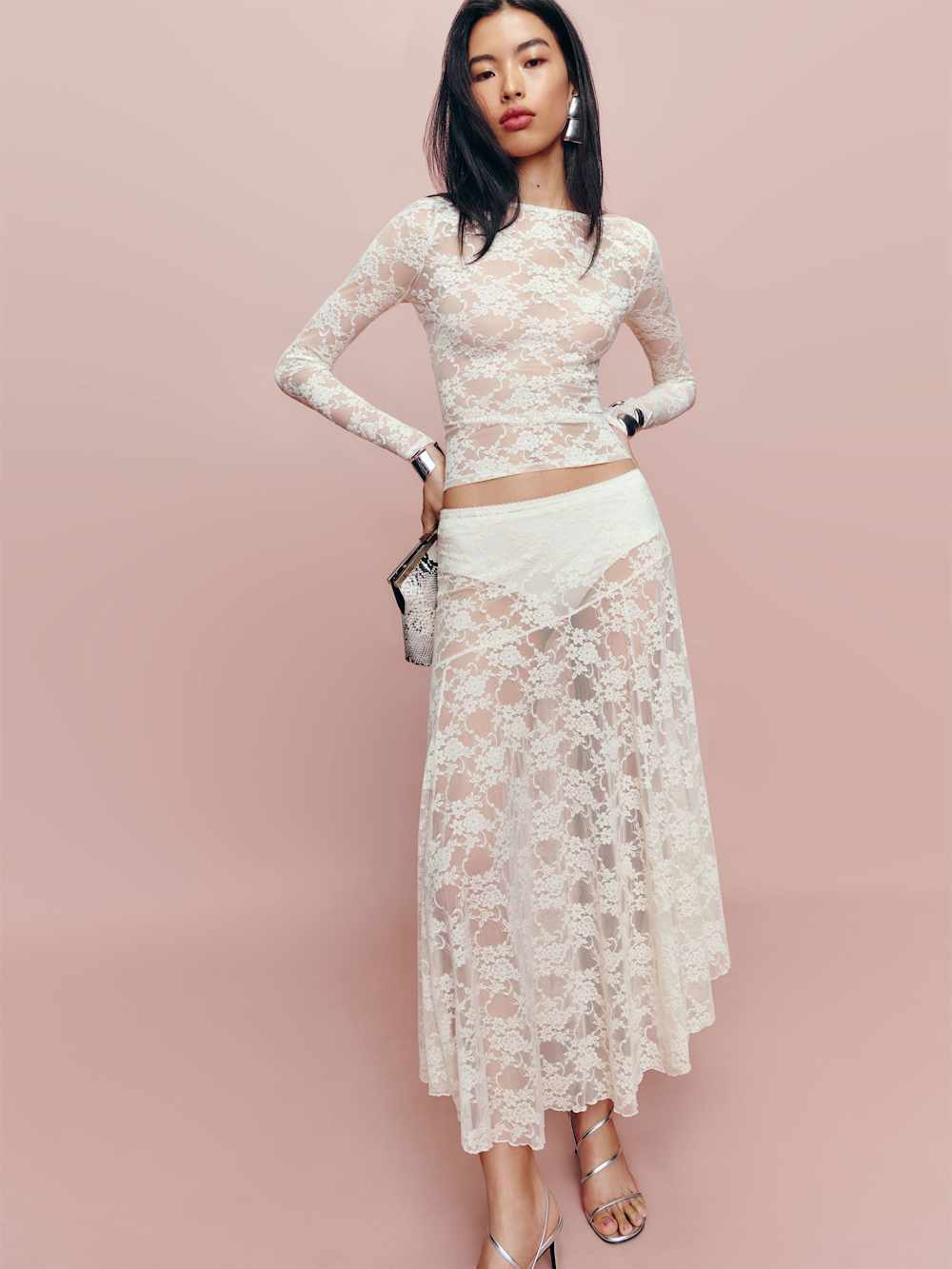Reformation Mirabelle Knit Skirt - Ivory