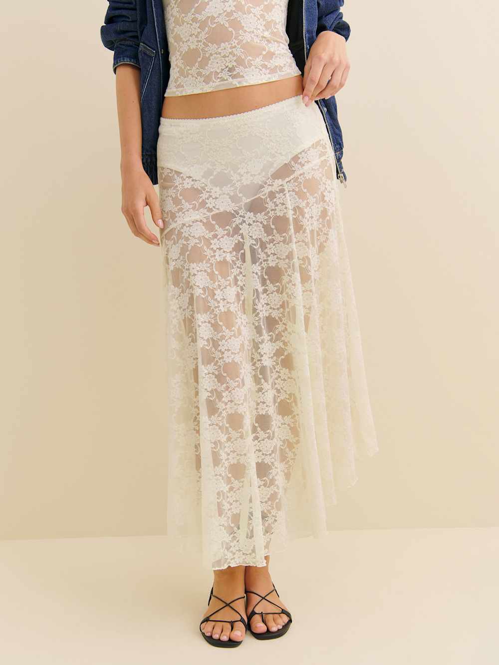 Reformation Mirabelle Knit Skirt - Ivory