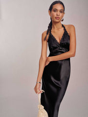 Reformation Nora Silk Dress - Black