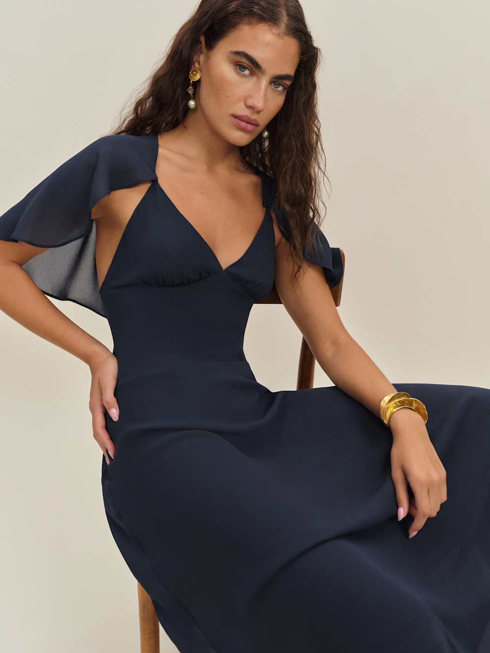 Reformation Pia Dress - Navy