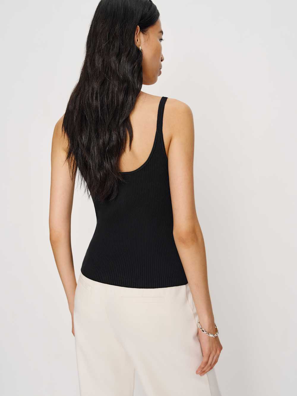 Reformation Eloise Cotton Sweater Tank - Black