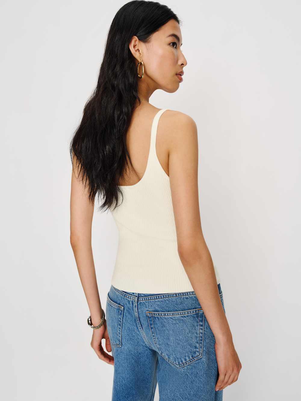 Reformation Eloise Cotton Sweater Tank - Fior Di Latte