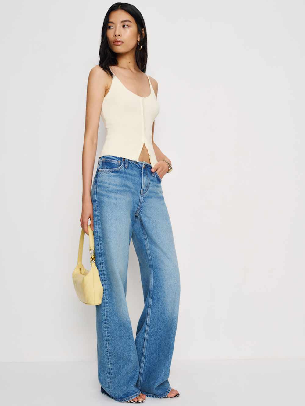 Reformation Eloise Cotton Sweater Tank - Fior Di Latte