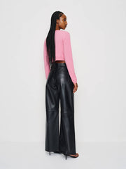 Reformation Janie Cashmere Crew Cardigan - Taffy