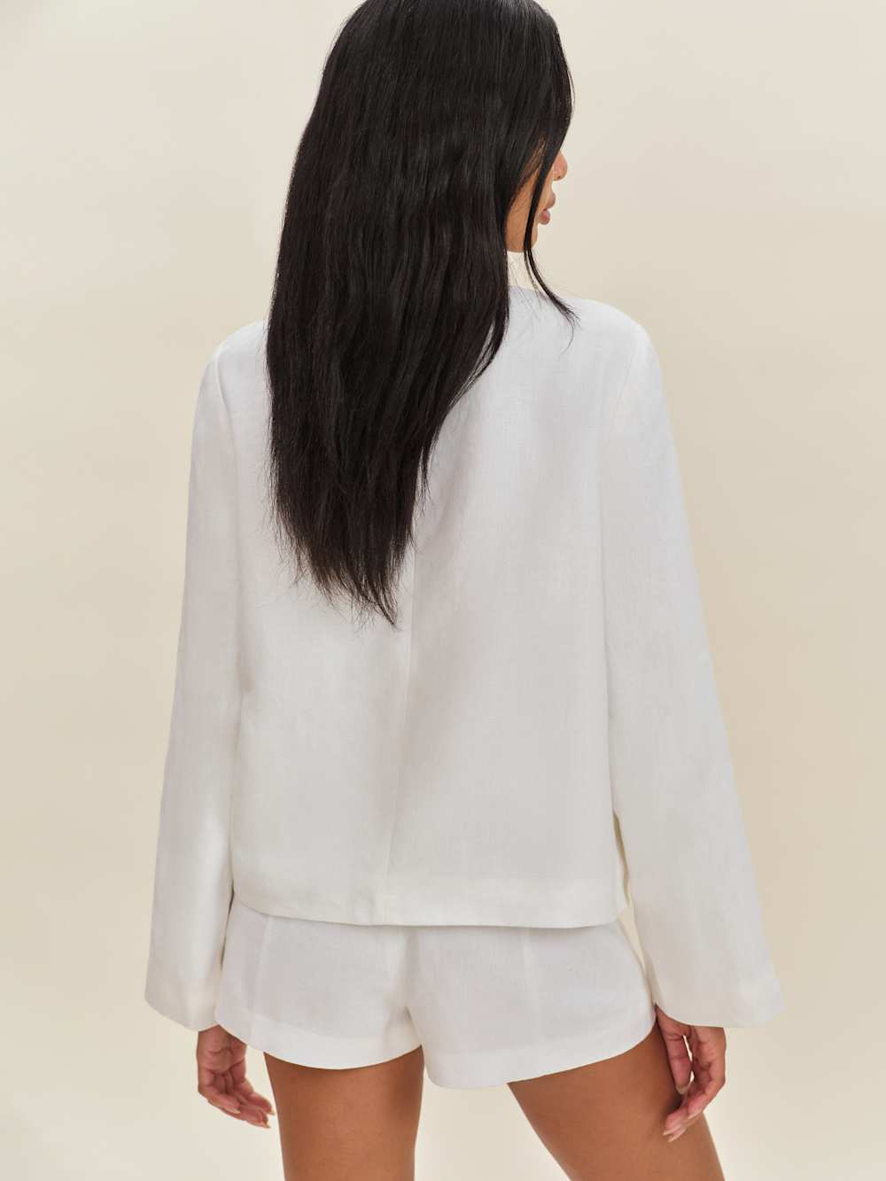 Reformation Lucia Linen Jacket - White