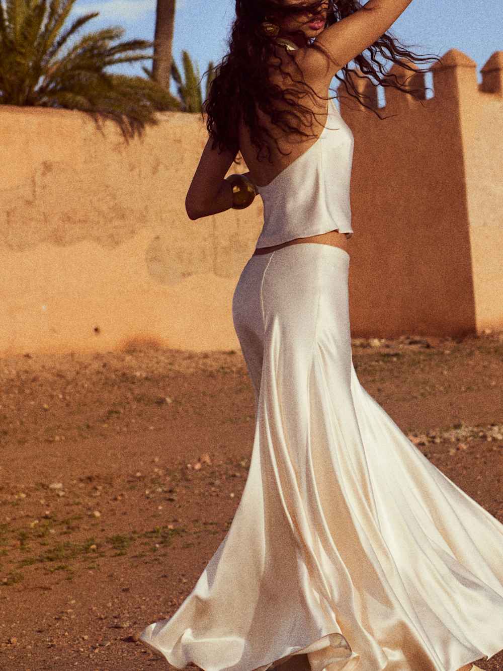 Reformation Sera Silk Two Piece - Almond