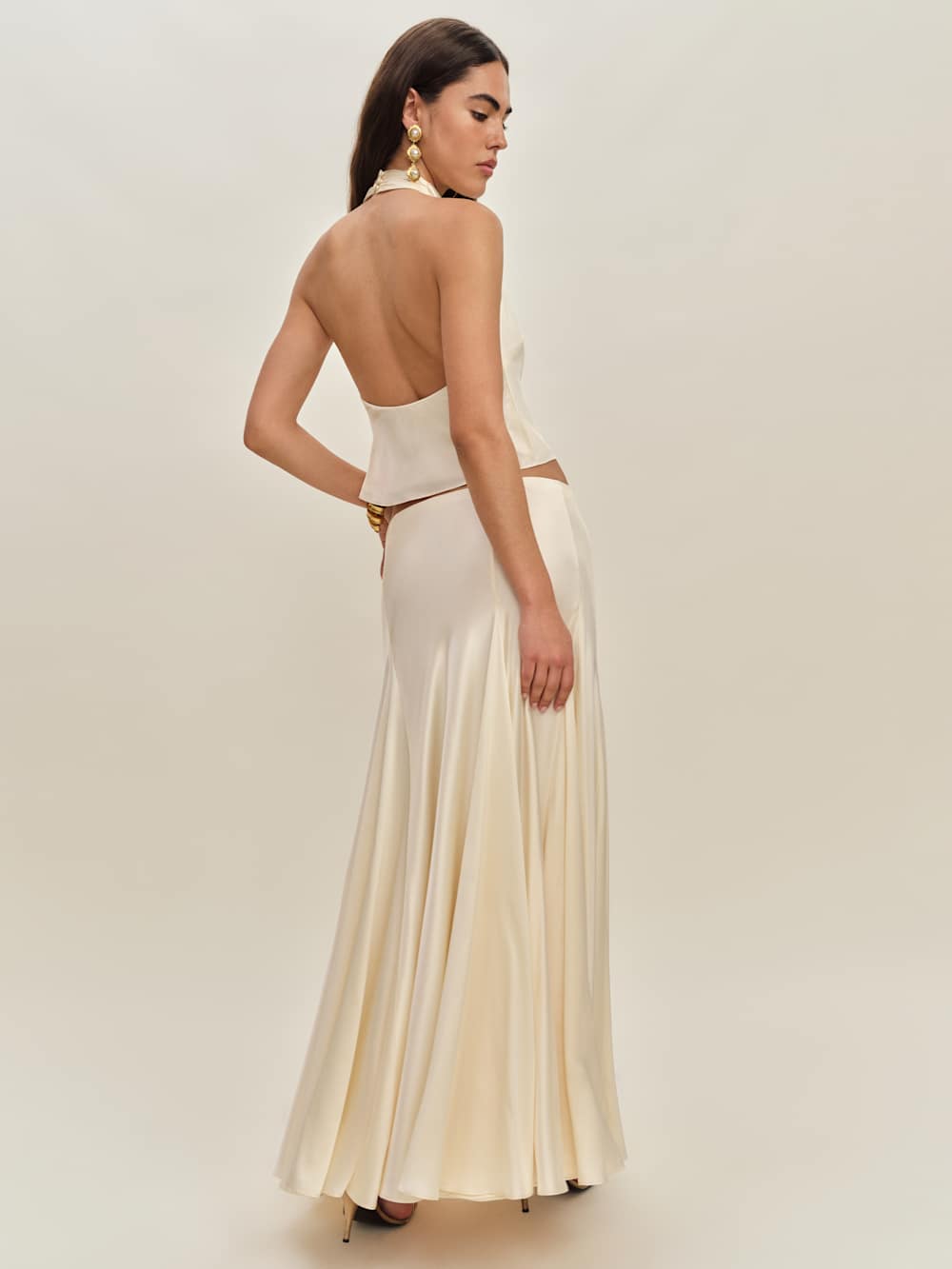 Reformation Sera Silk Two Piece - Almond