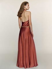 Reformation Sera Silk Two Piece - Rosewood